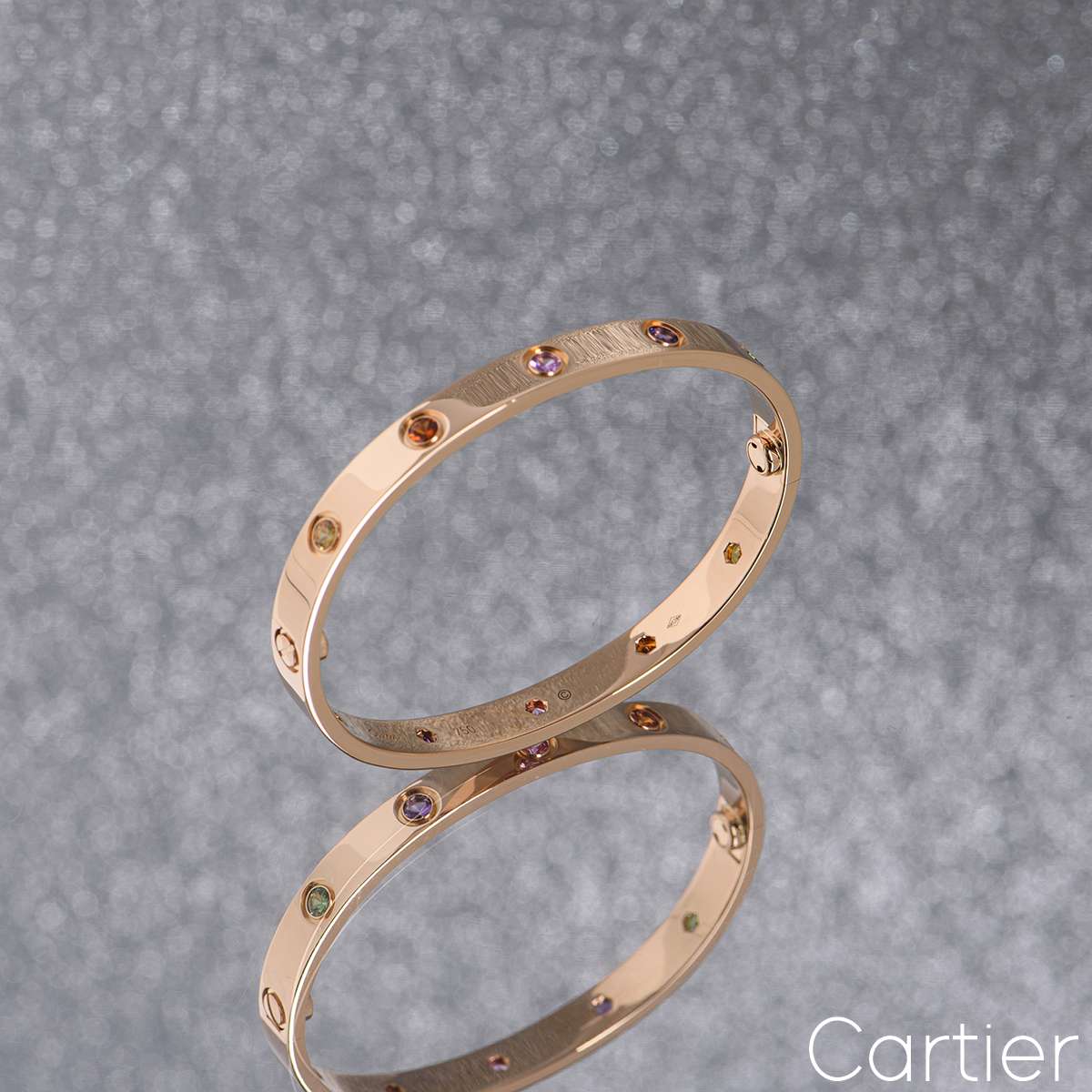 Cartier Rose Gold Full Diamond Love Bracelet Size 18 B6040618